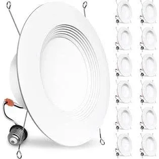 BBOUNDER 12 Pack 5/6 Inch LED Recessed Downlight, Baffle Trim, Dimmable, 12.5...