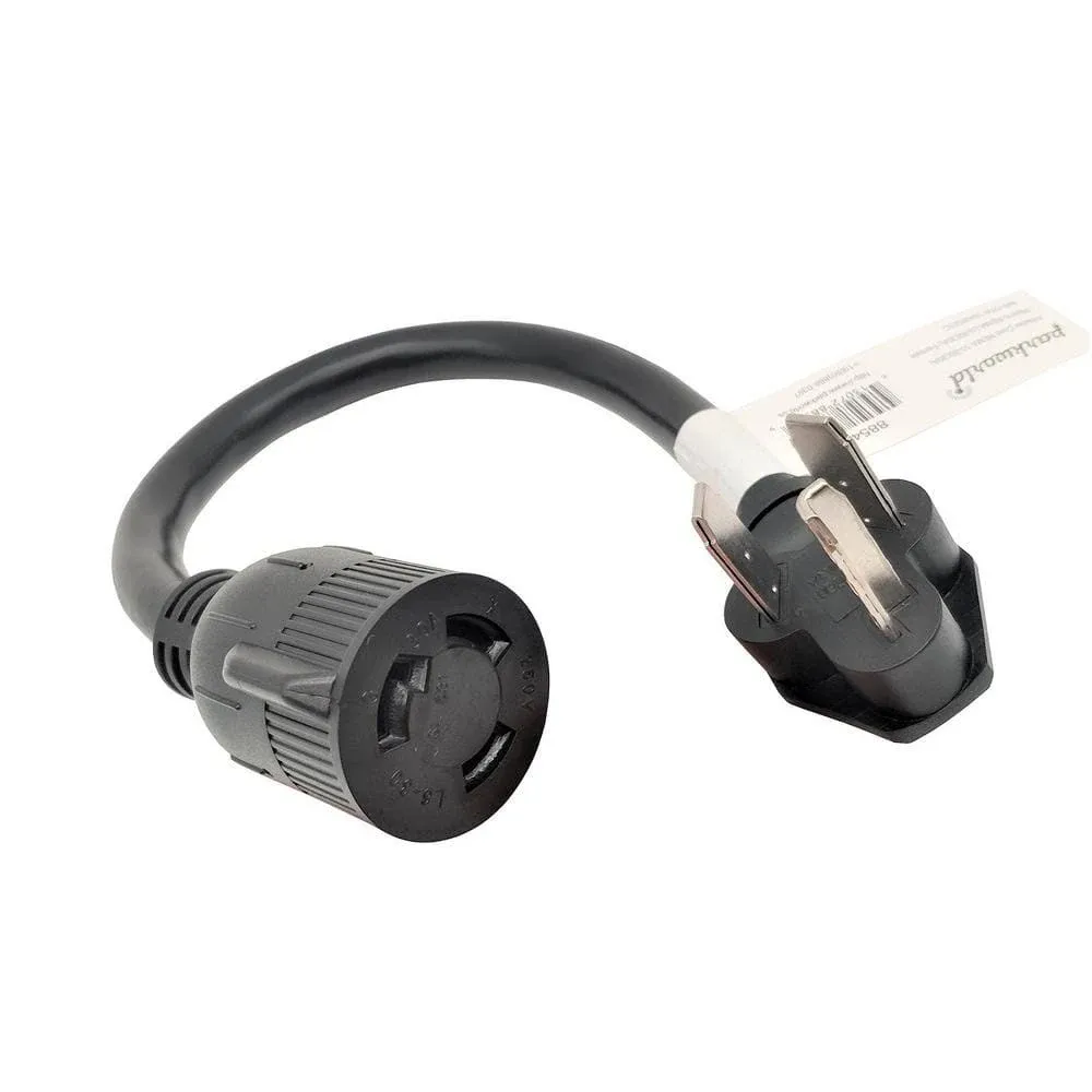 Parkworld 886634 Adapter Cord NEMA 10-30A Male- L6-30R NEMA 6-20 Female, Adapter