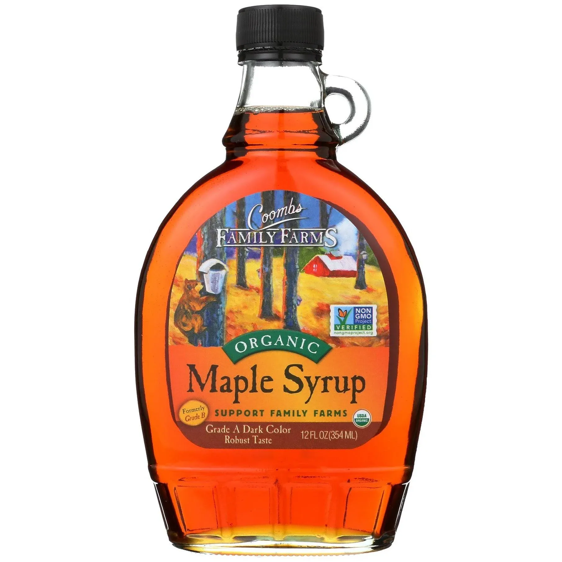 Coombs Family Farms Organic Maple Syrup, Grade A Dark Color - 12 fl oz bottle