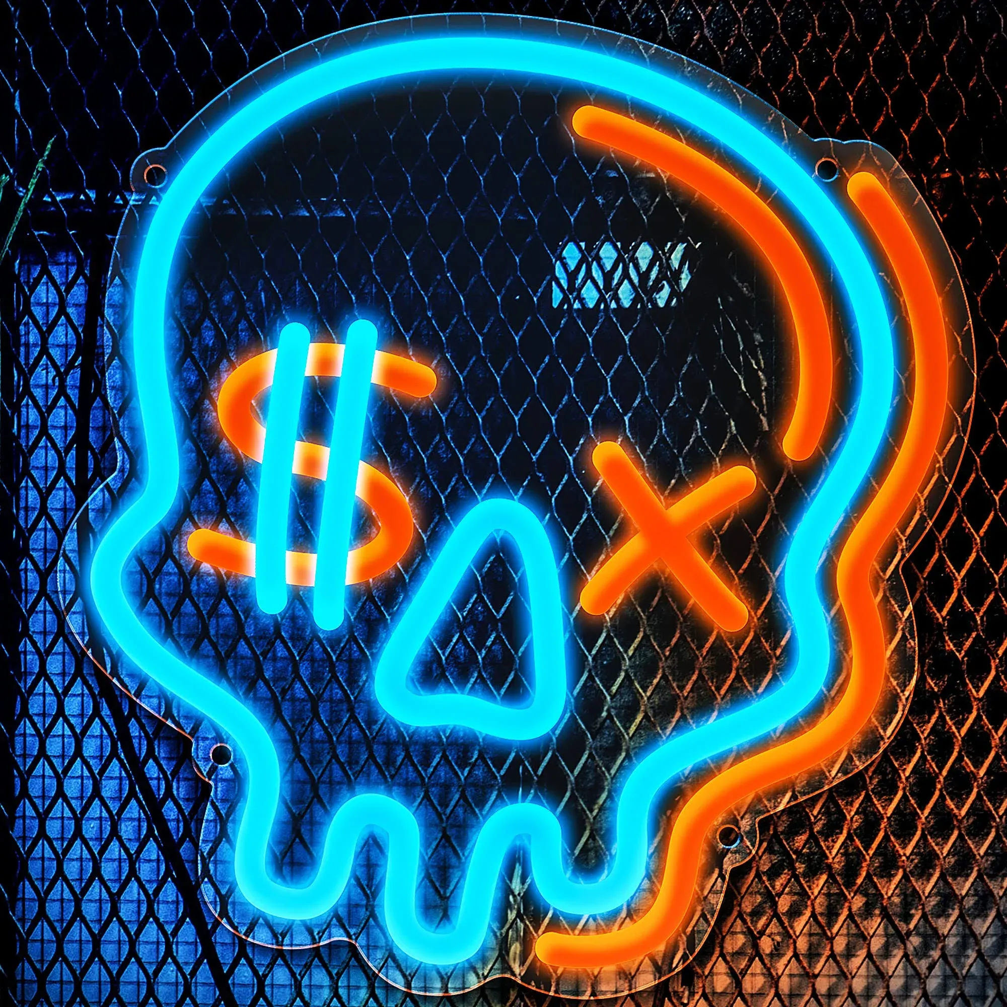 Eufrozy Cute Neon Signs for Wall Decor, 6 Dimmable Skeleton Skull Neon Signs USB ...