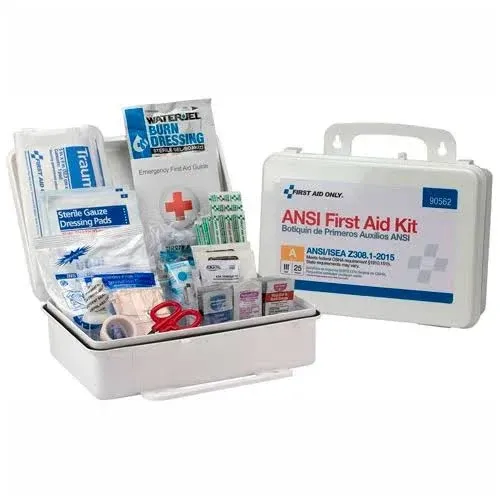 25 Person Bulk Plastic First Aid Kit ANSI Compliant Class A Type III 89 Piece...