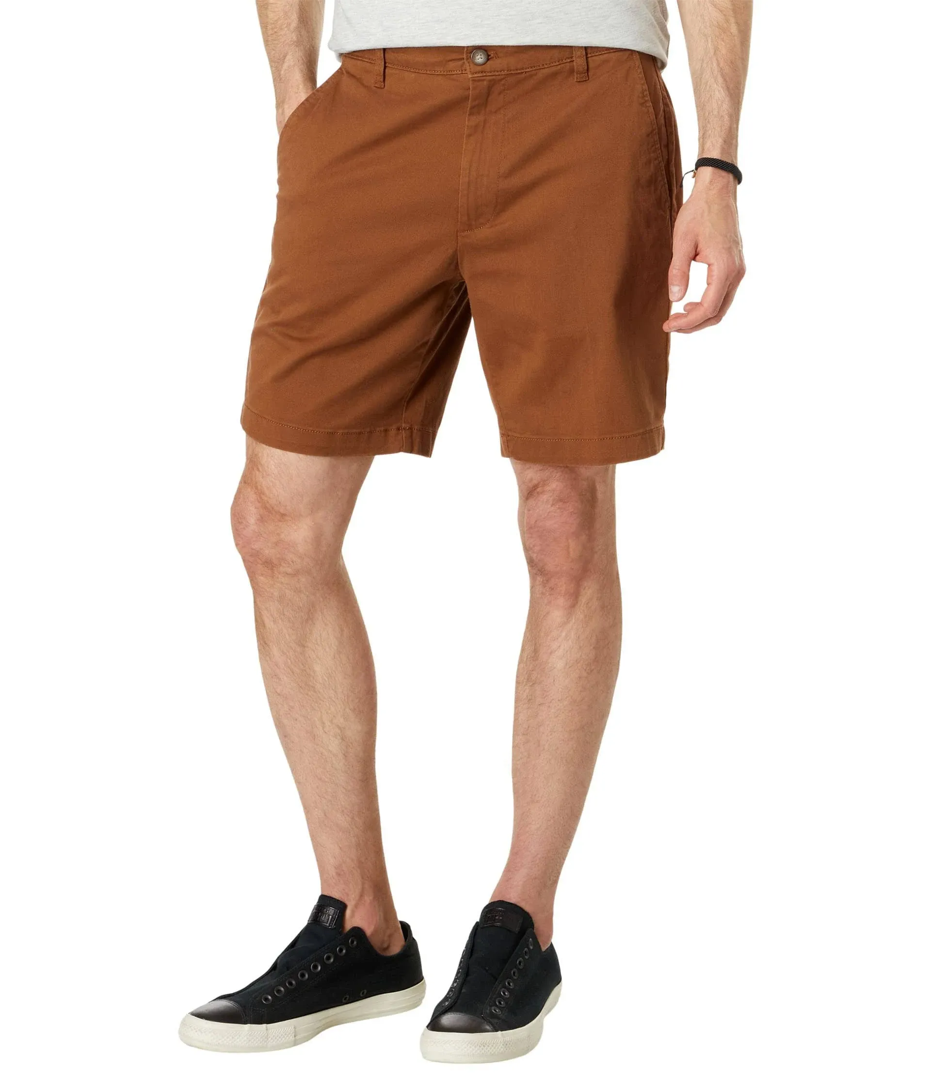 Nautica Men's Classic Fit Flat Front Stretch Solid Chino 8.5" Deck Shorts