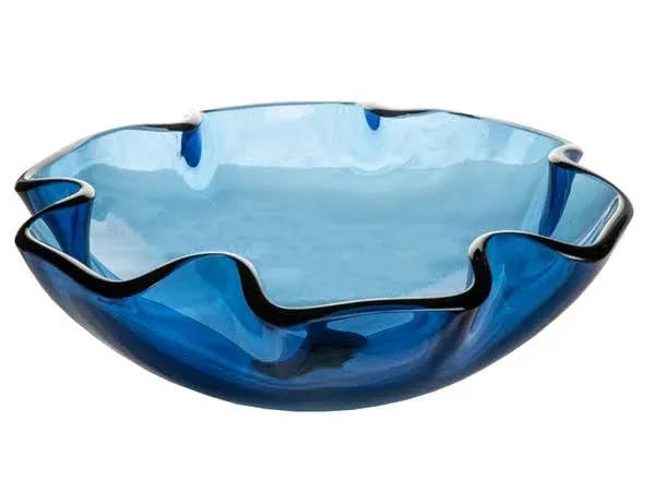 EB-GS50 Wave Rim Blue Glass Vessel Sink CH2573197