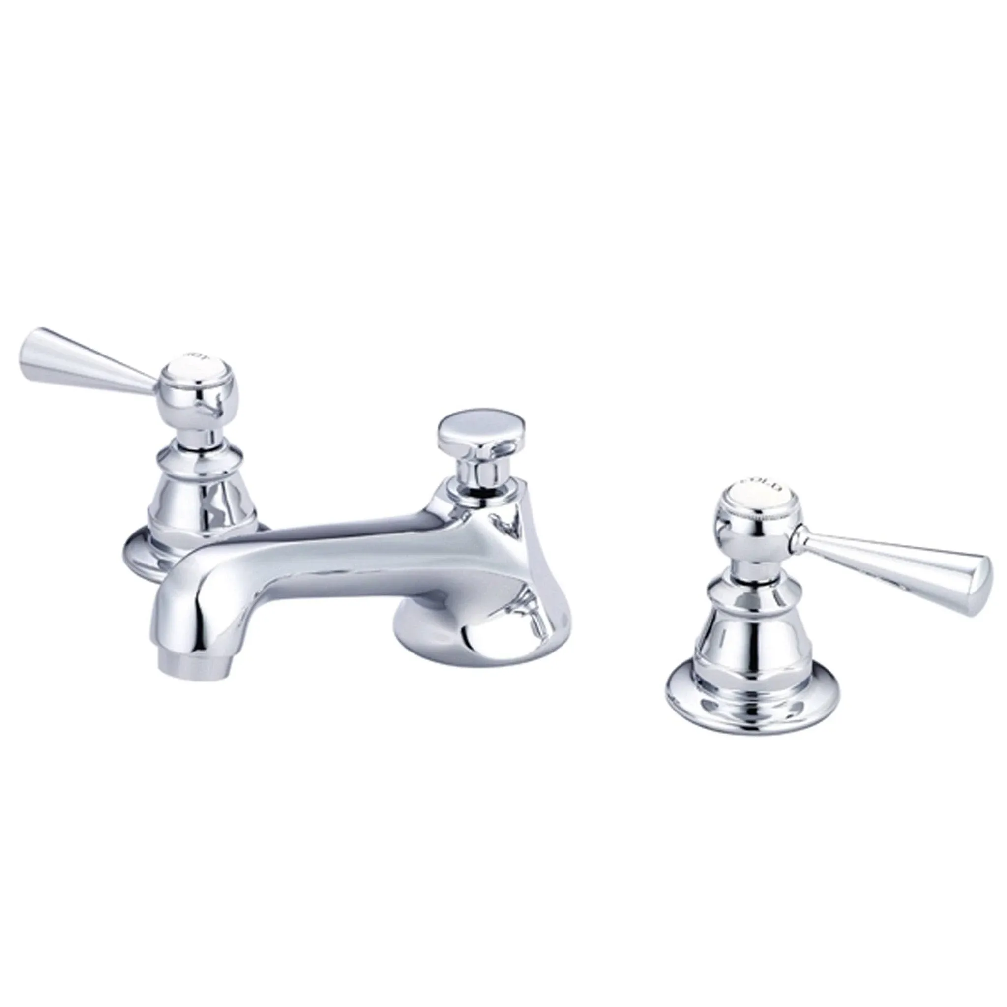 Water Creation American 20th Century Classic Widespread Lavatory Faucet with Pop Up Drain - Lever Handles F2-0009-01-ML Chrome