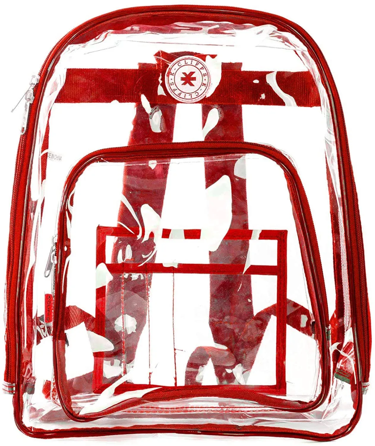 K-Cliffs Clear Backpack High Quality Student Bookbag Large Durable See Through School Bag Heavy Duty Transparent PVC Workbag