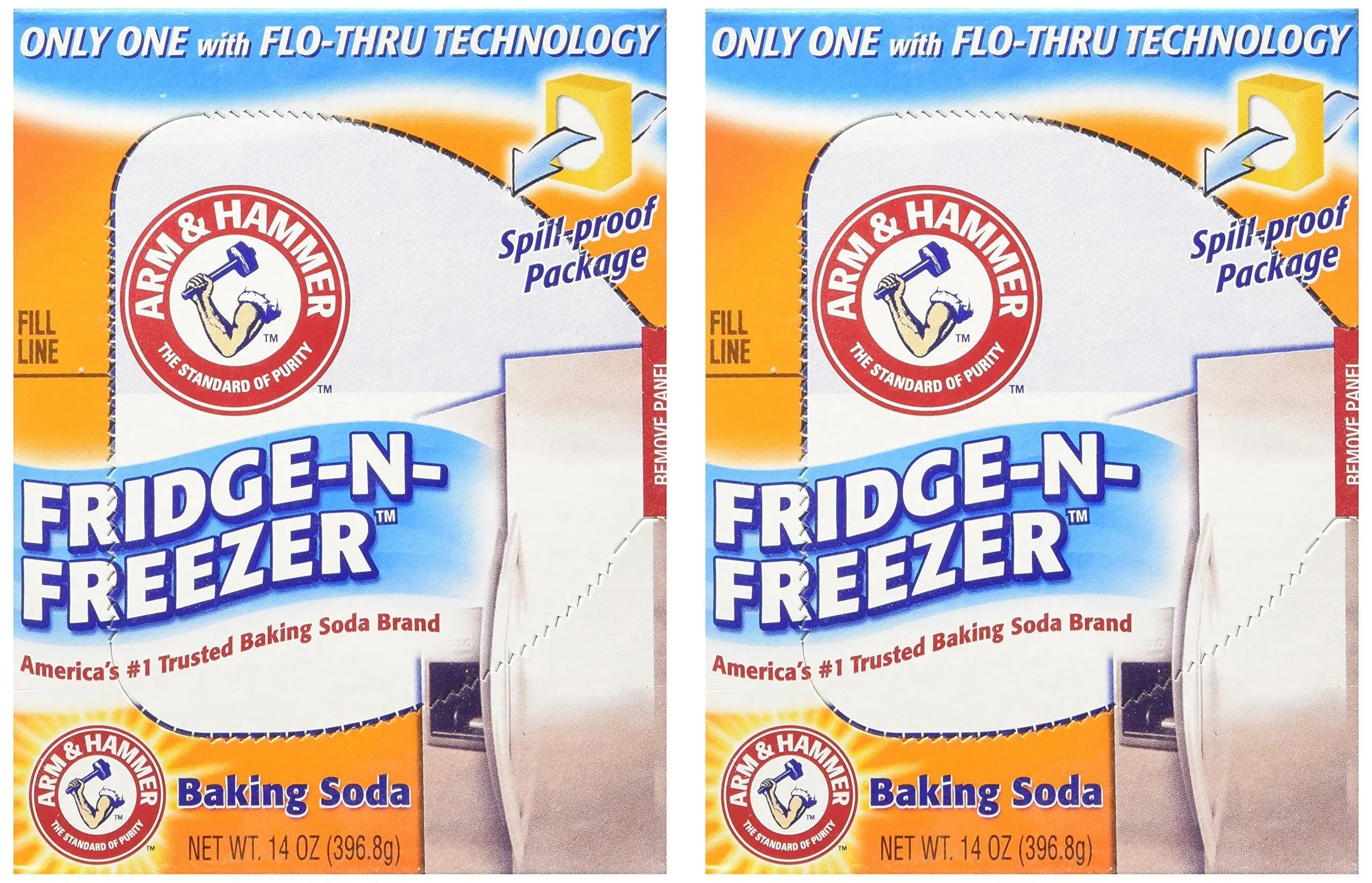 Arm &amp; Hammer Baking Soda, Fridge-N-Freez<wbr/>er Pack, Odor Absorber, 14 oz - 2 Pack