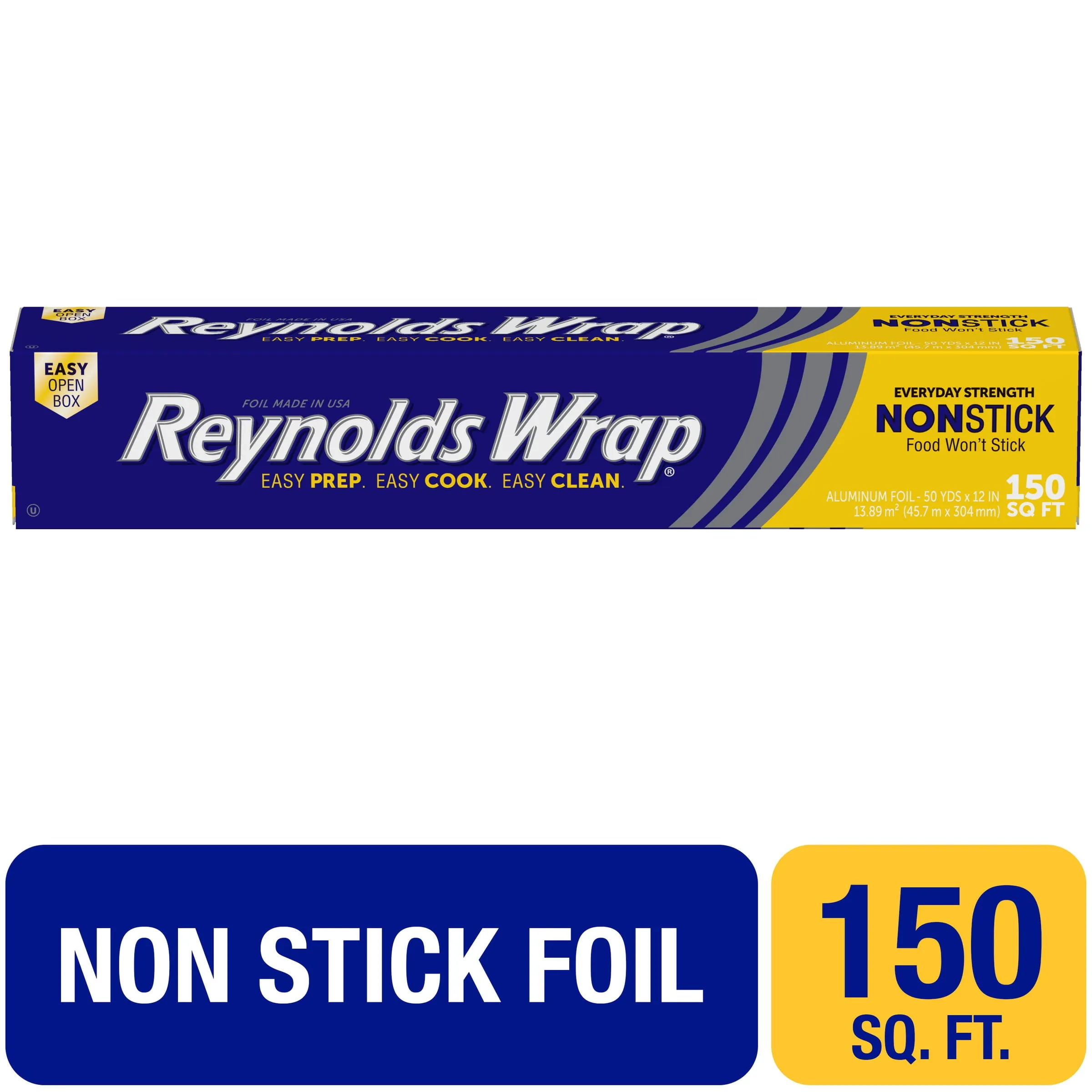 Reynolds Wrap - Papel de aluminio antiadherente de 12", 130 pies cuadrados, paquete de 2