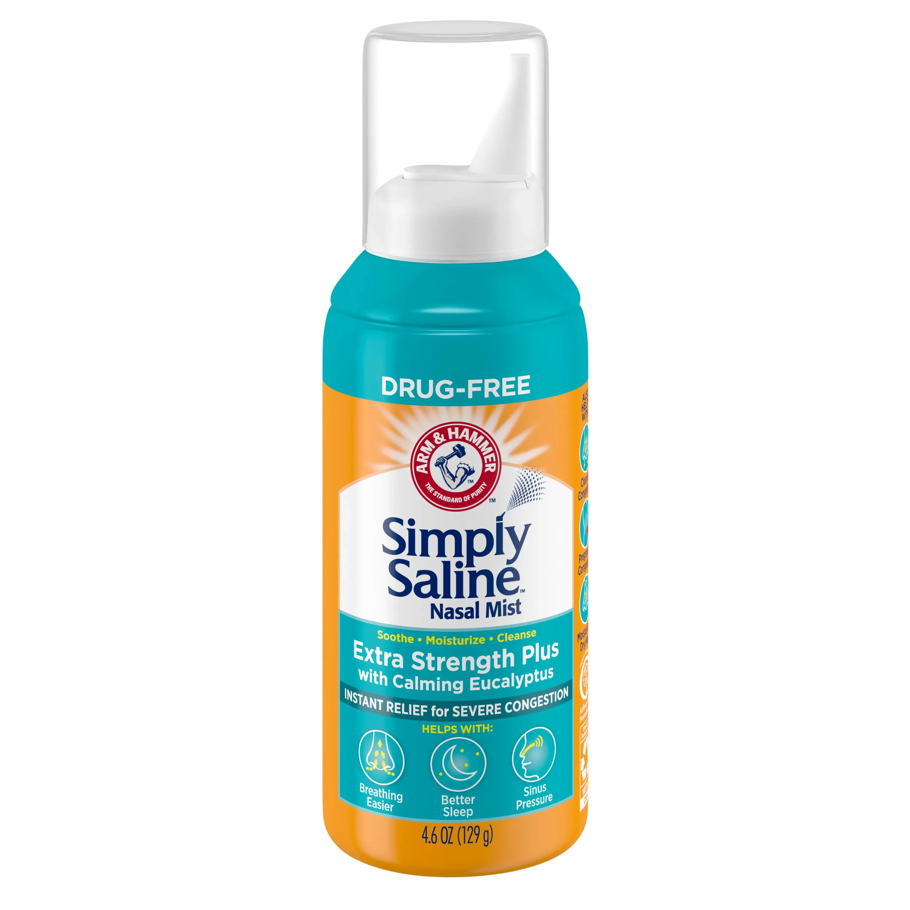 Arm & Hammer Nasal Mist, Simply Saline, Extra Strength Plus - 4.6 oz