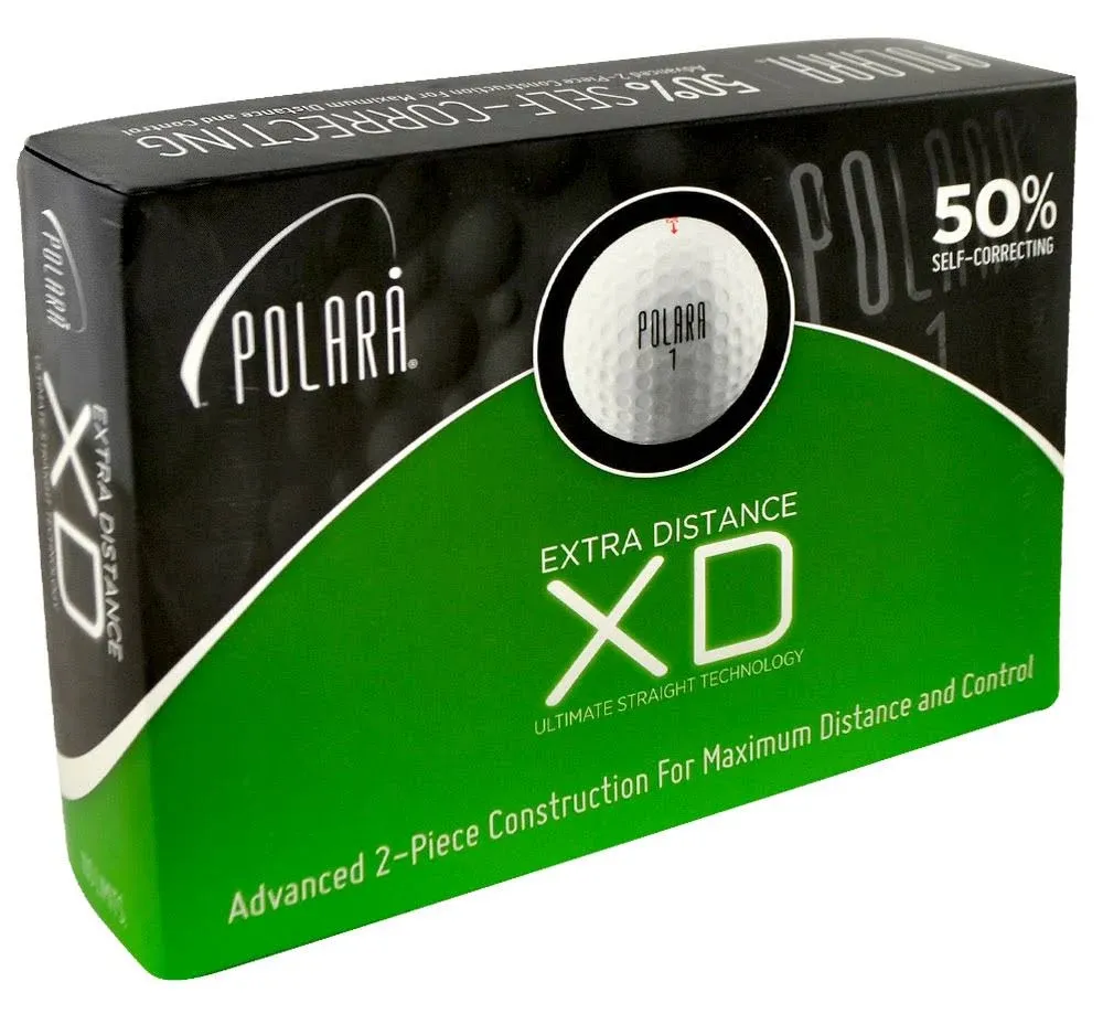 Polara Ultimate Straight, Extra Spin, Extra Distance, and Extra Distance & Spin Premium Golf Balls | Hook and Slice Correction | Perfect for Recreational Golfers | 1 Dozen Balls