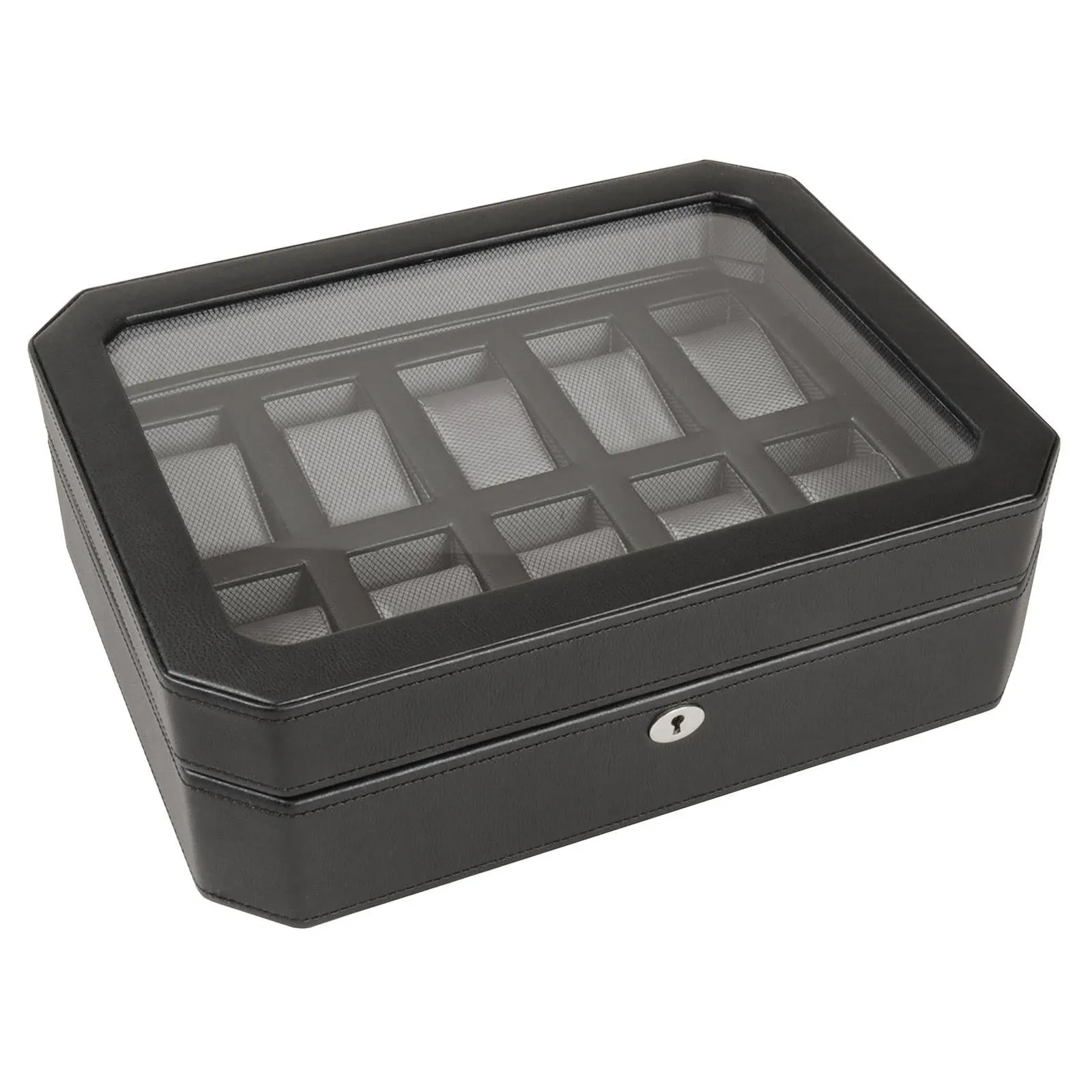 Wolf Windsor 10 Piece Watch Box - Black