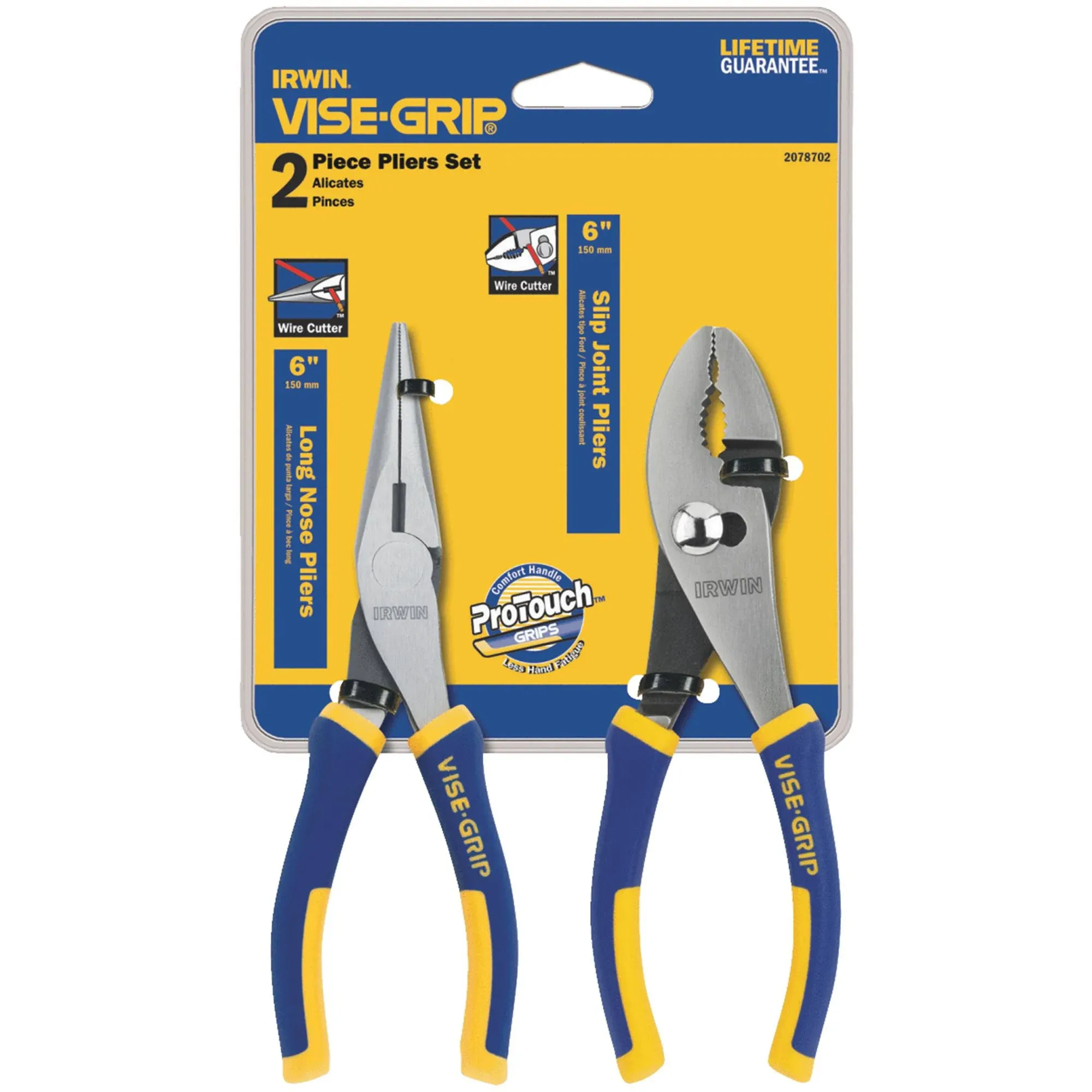 Irwin Vise-Grip 2078702 2-Piece Slip Joint / Long Nose ProPlier Set