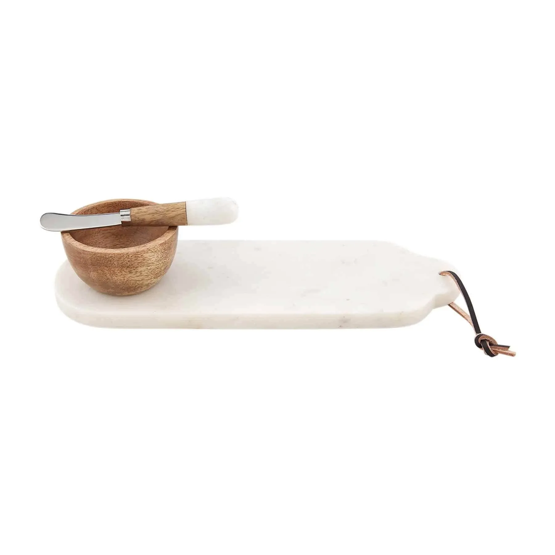 Mud Pie Marble Wood Dip and Tray Set