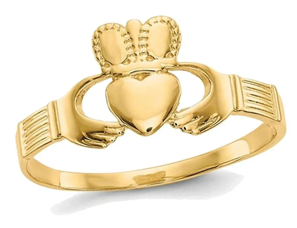 14K Yellow Gold Claddagh Ring