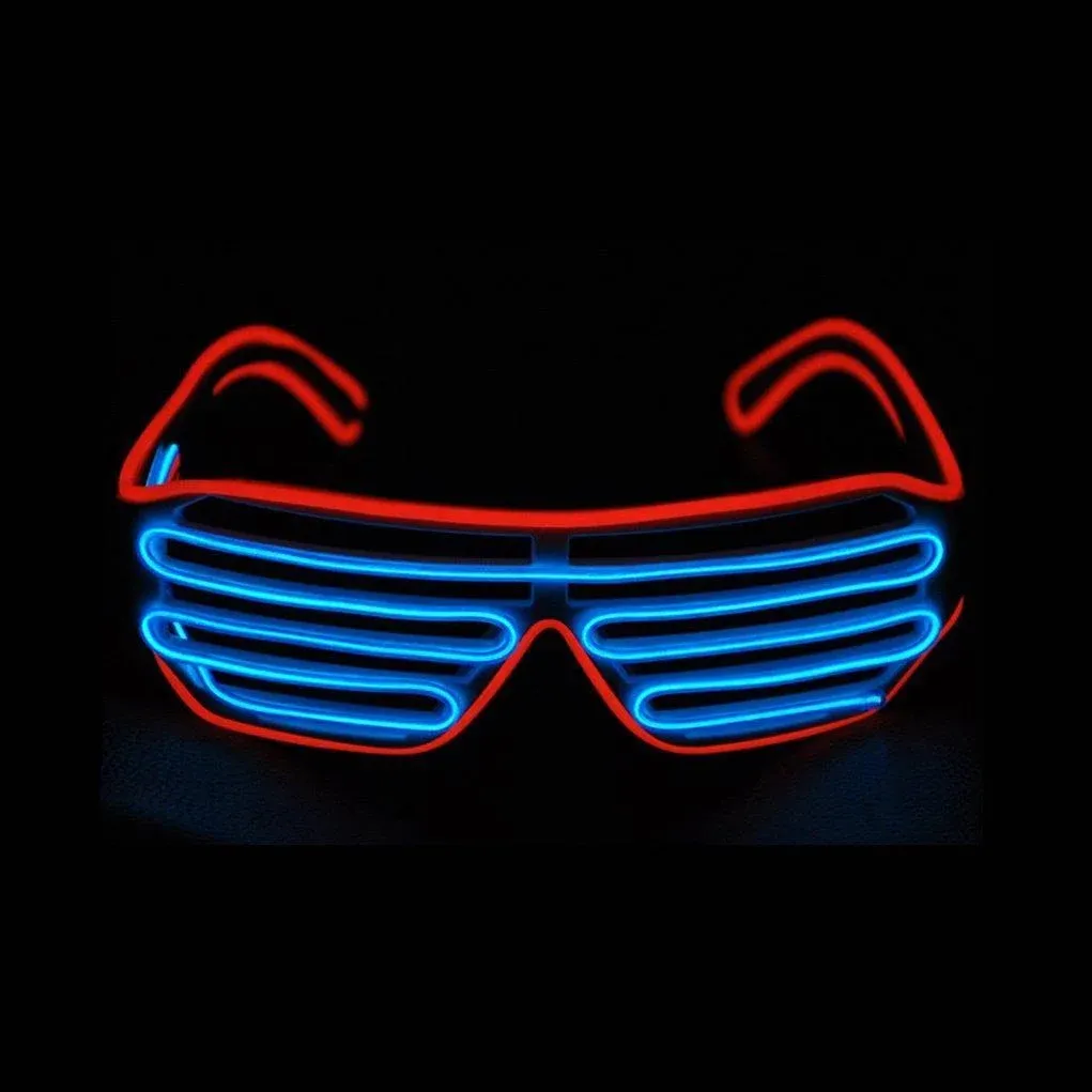 "EL-Wire 80's Style Party Shades - Red and Blue"