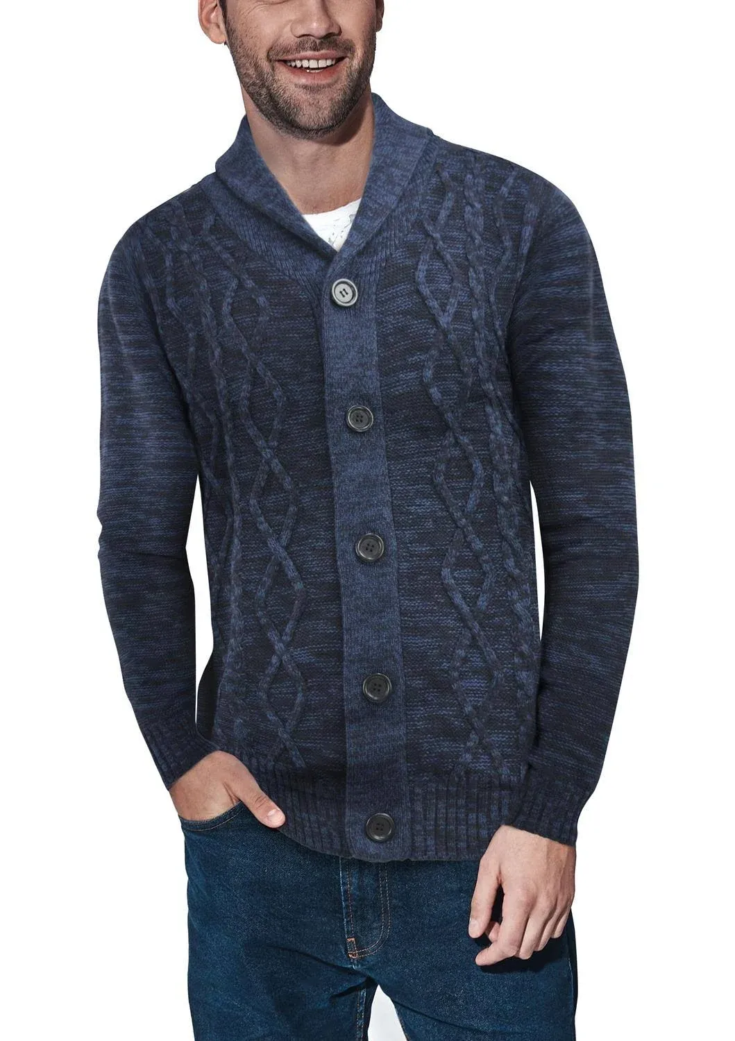 XRAY XR Mens Jeans NWT Knit Cardigan Navy Blue Size:S