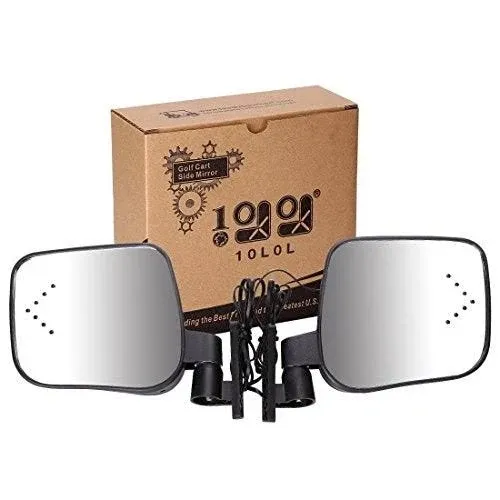 10L0L Golf Cart Side Rear View Mirror Set With Turn Signals Compactible with EZGO Club Car Yamaha Gas & Electric Golf Carts