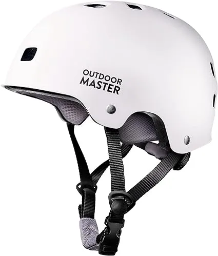 OutdoorMaster Skateboard Cycling Helmet, White / M