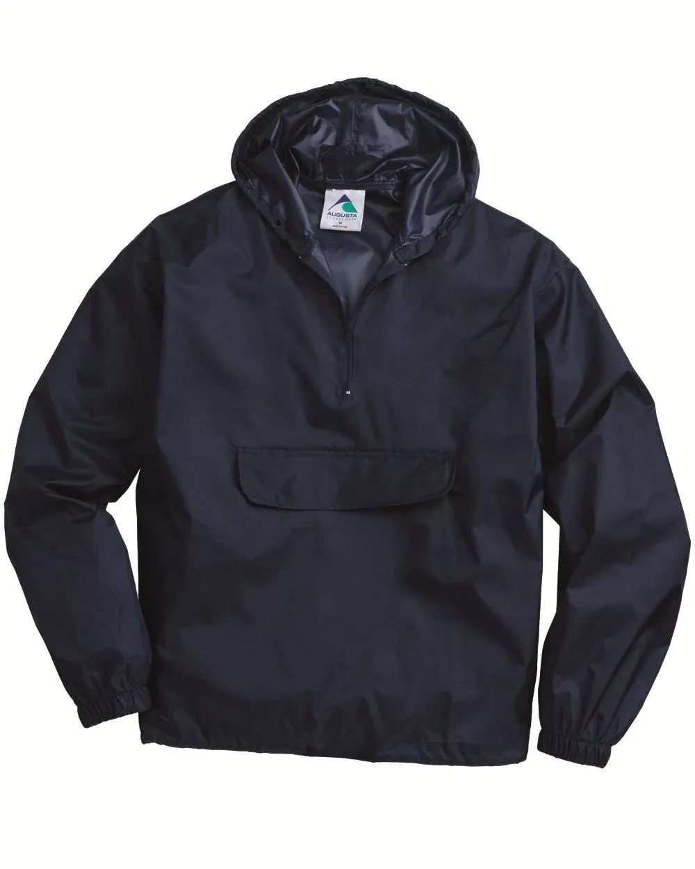 Augusta Sportswear Packable Half-Zip Hooded Pullover Jacket Black / XL