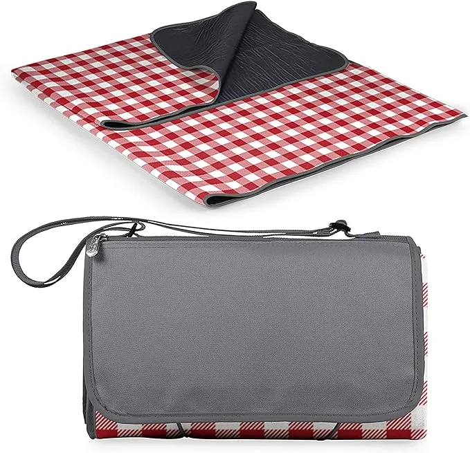 Picnic Time XL Outdoor Blanket Tote - Red/White