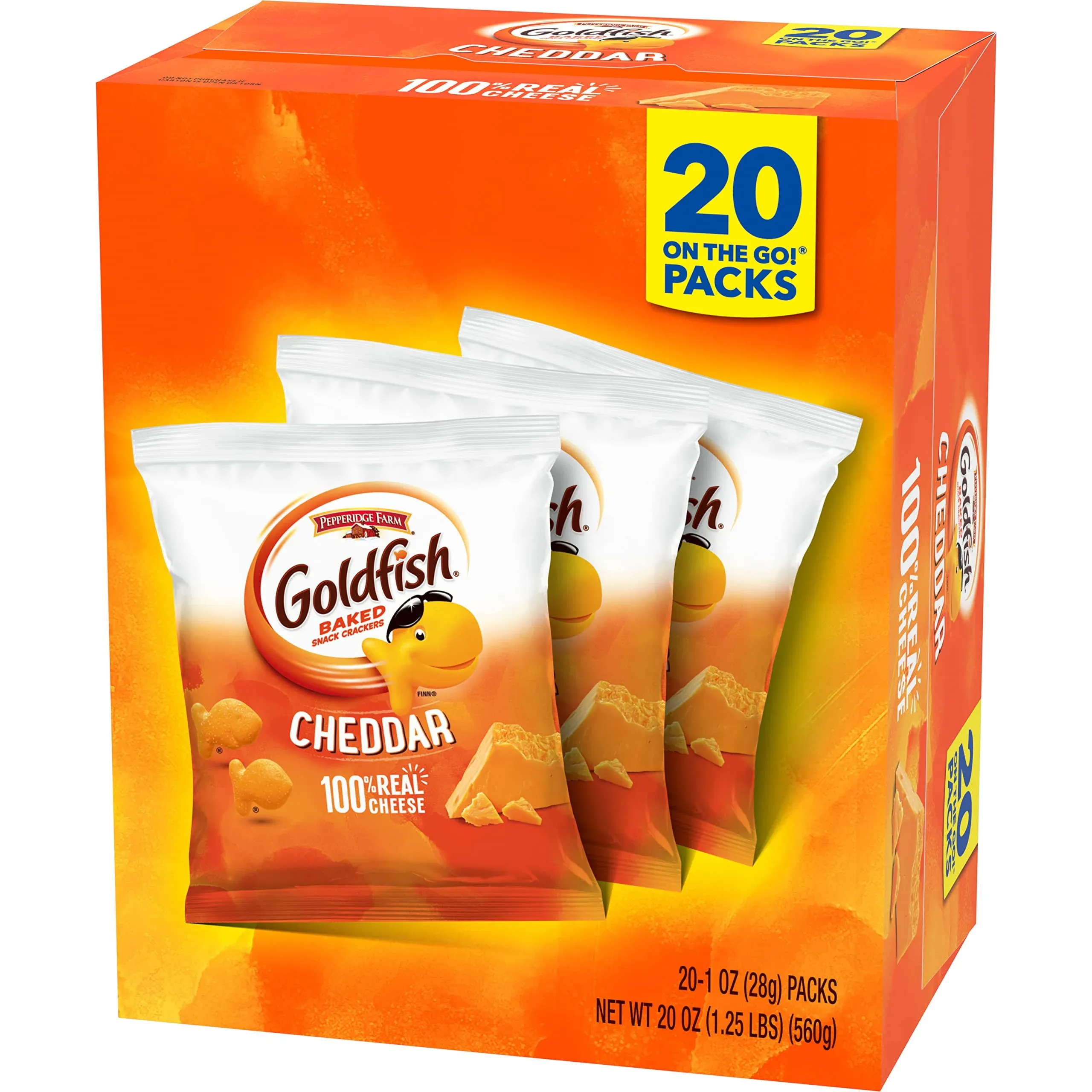 Goldfish Cheddar Crackers Snack Pack - 20 ct