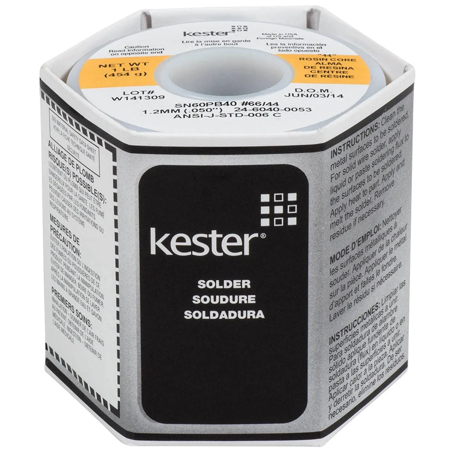 Kester Solder 44 Rosin Core Solder 60/40 .050 1lb Spool (24-6040-0053)