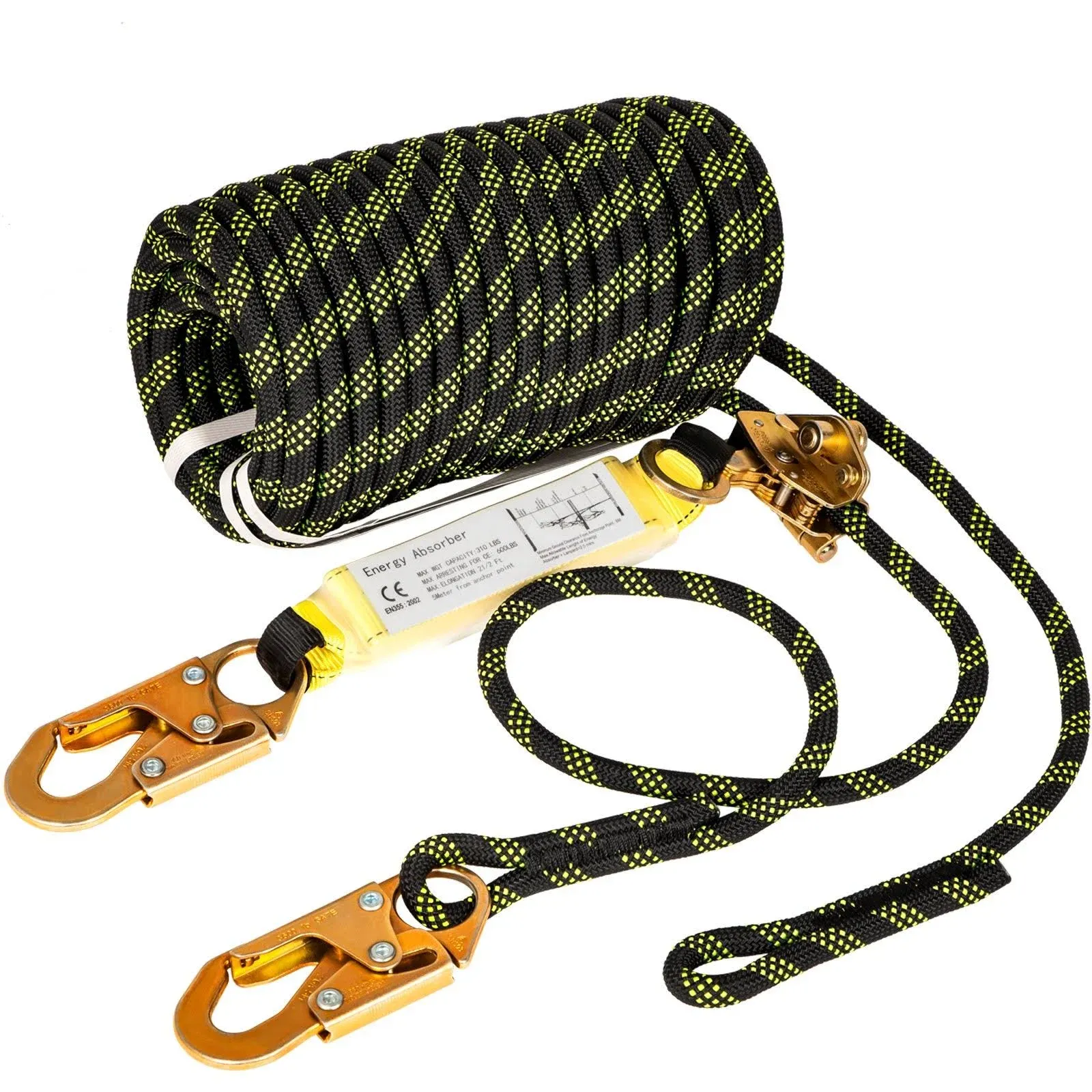 VEVOR Vertical Lifeline Assembly 100 ft Fall Protection Rope Polyester Roofing Rope CE Compliant AQSYCJHBDD1002M32V0