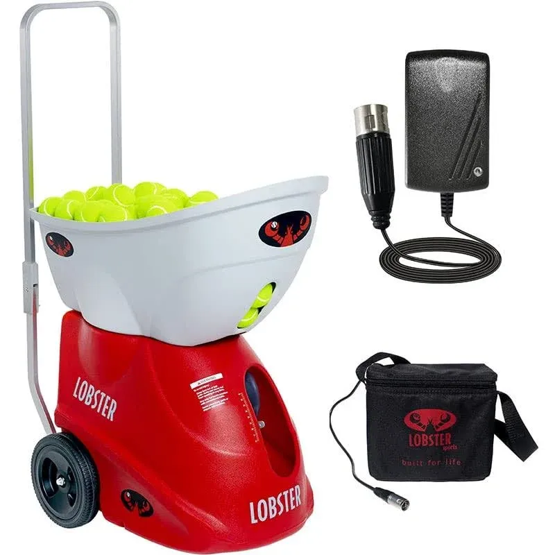 Tennis Ball Machine - Automatic Portable Tennis Ball Launcher for Training and Practice - Pre-Programmed and Custom Drills, with Remote - External Battery