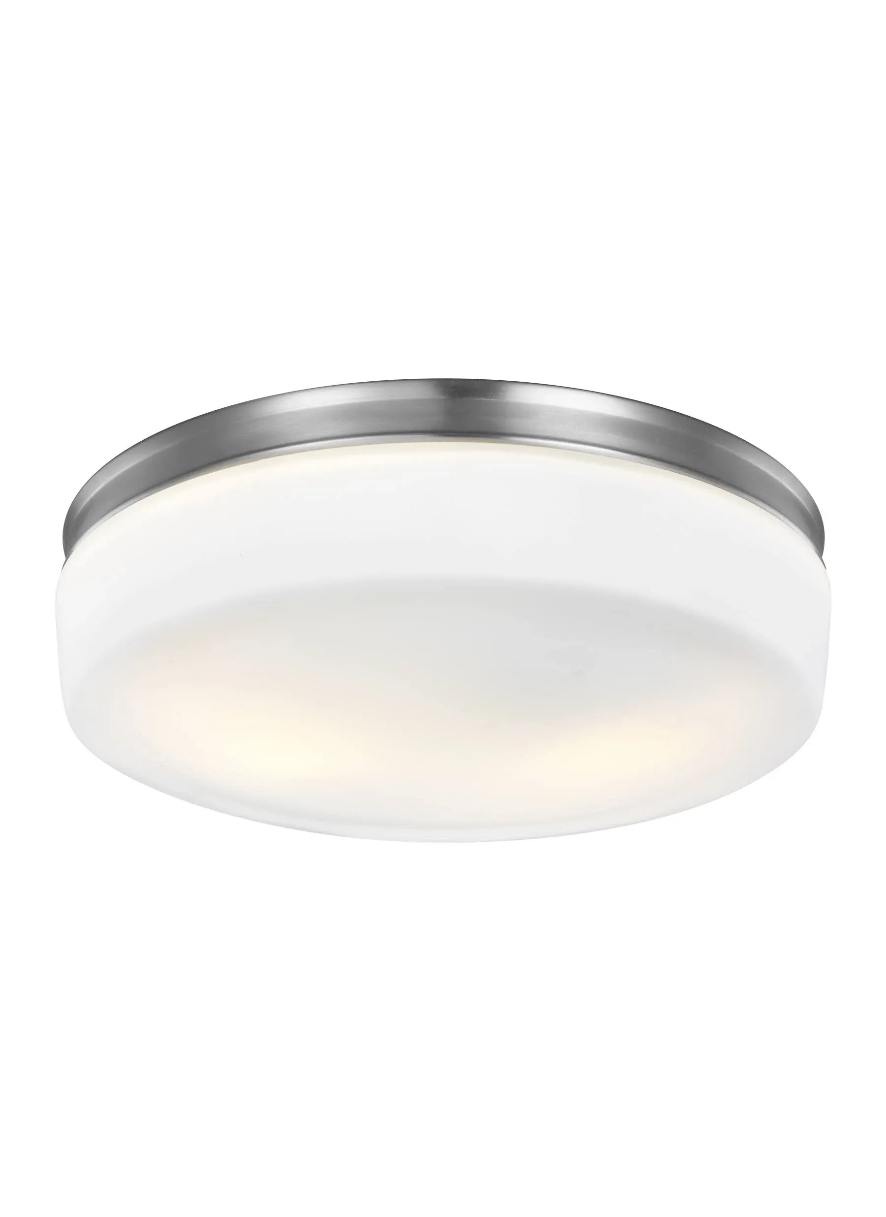 Feiss Lighting-Issen-Two Light Flush Mount in Transitional Style-13.5 Inch Wide by 4.25 Inch High-Satin Nickel Finish