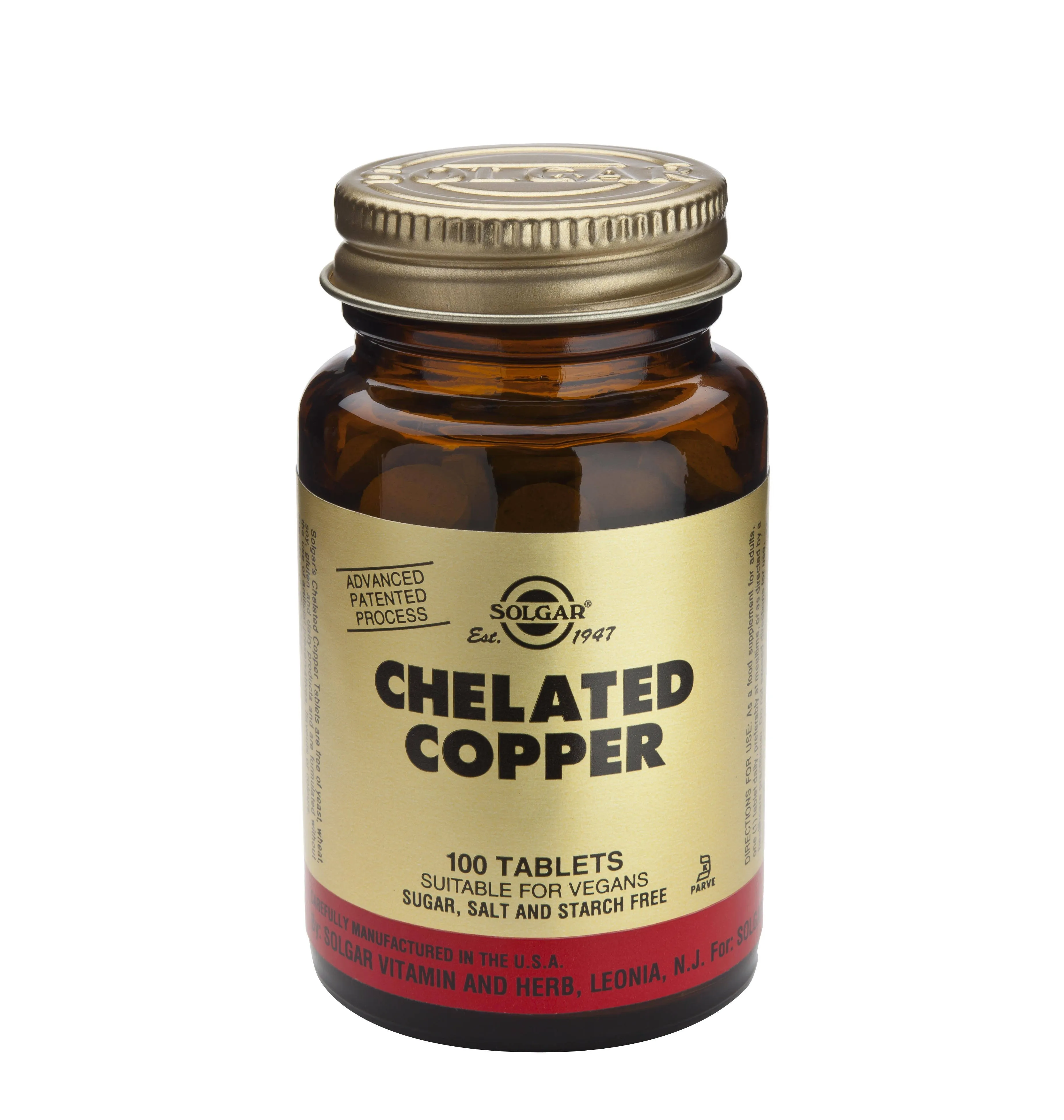 Solgar Chelated Copper 100 Tablets