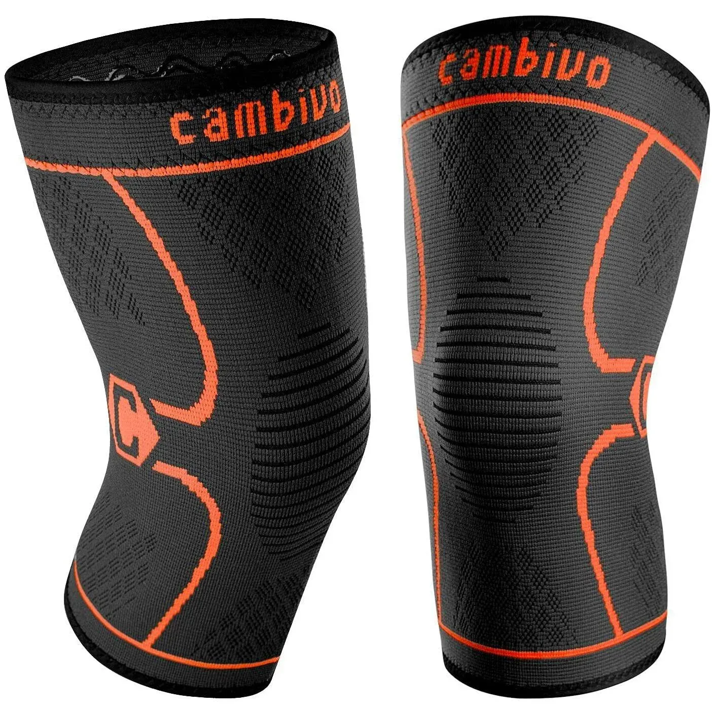 CAMBIVO 2 Pack Knee Brace Knee Compression Sleeve for Men and Women Knee Support ...