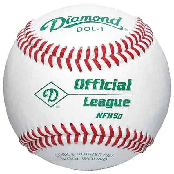 Diamond Dol-1 Nfhs Official League Leather Baseballs 12 Ball Pack