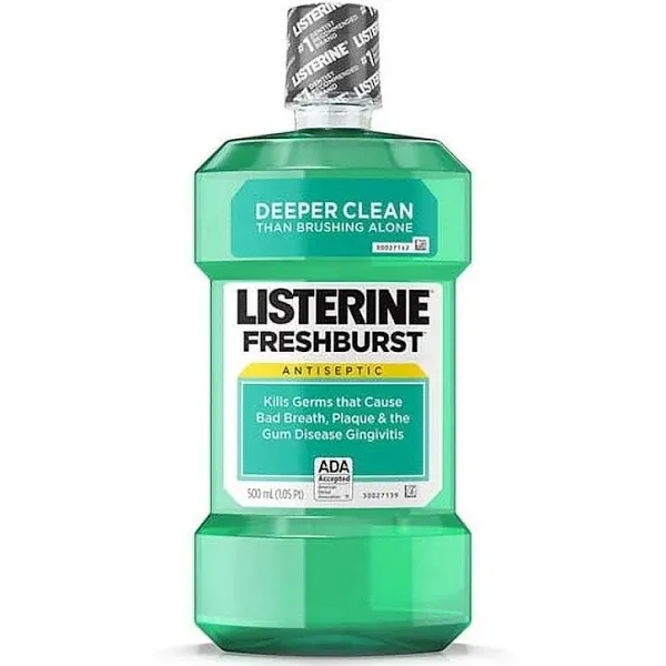 Listerine Freshburst Antiseptic Mouthwash for Bad Breath, Kills 99% of Germs That Cause Bad Breath & Fight Plaque & Gingivitis,