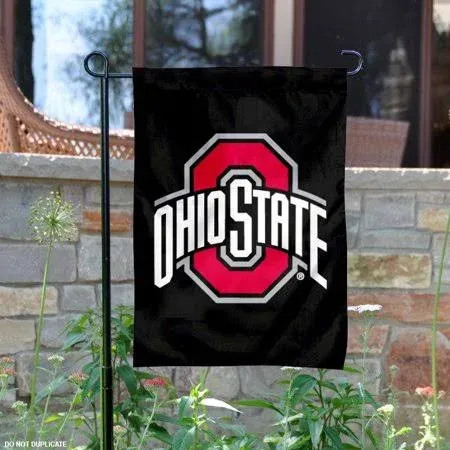 OSU Buckeyes Black Garden Flag and Yard Banner