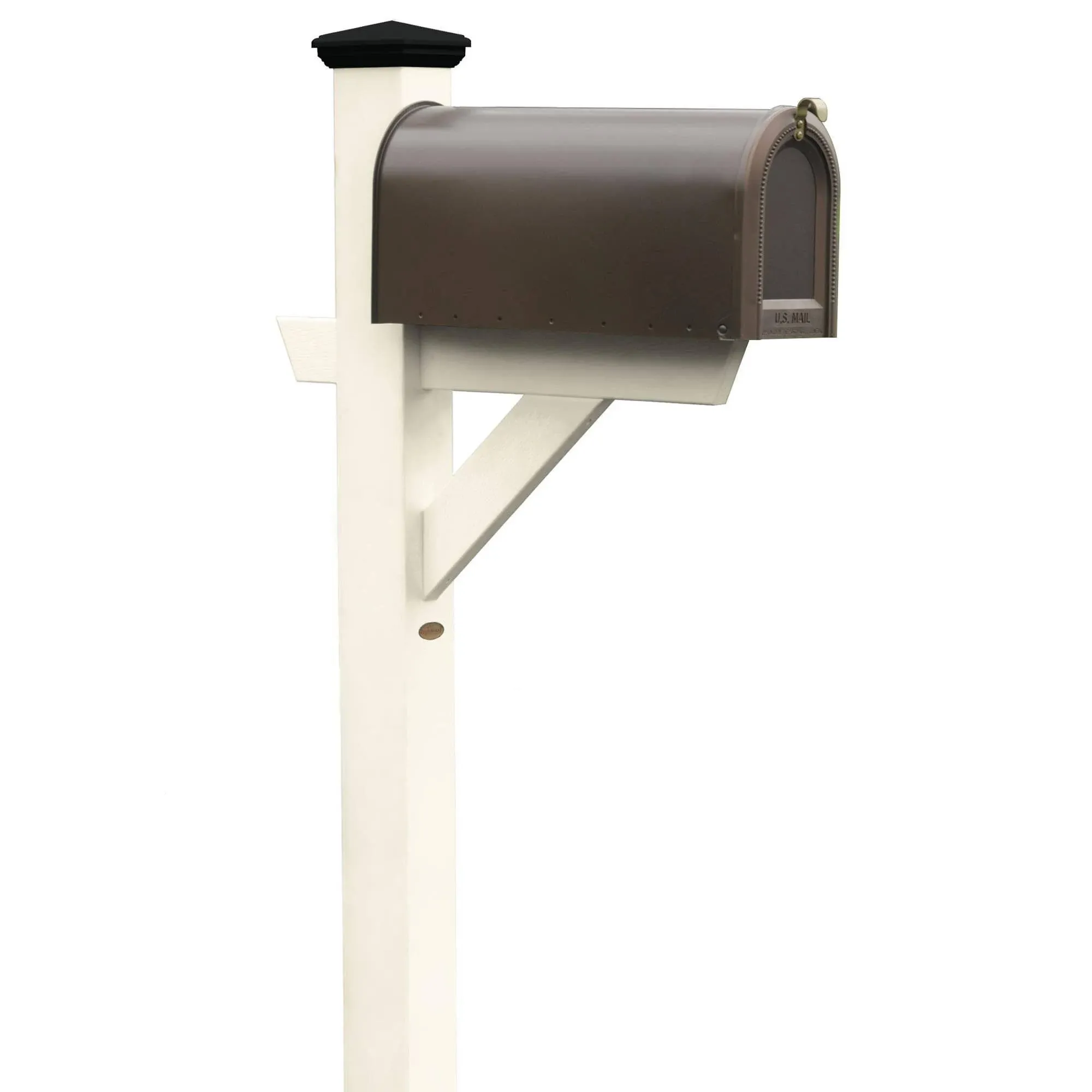 Highwood AD-MLBX1-WAE Hazleton Mailbox Post, Whitewash