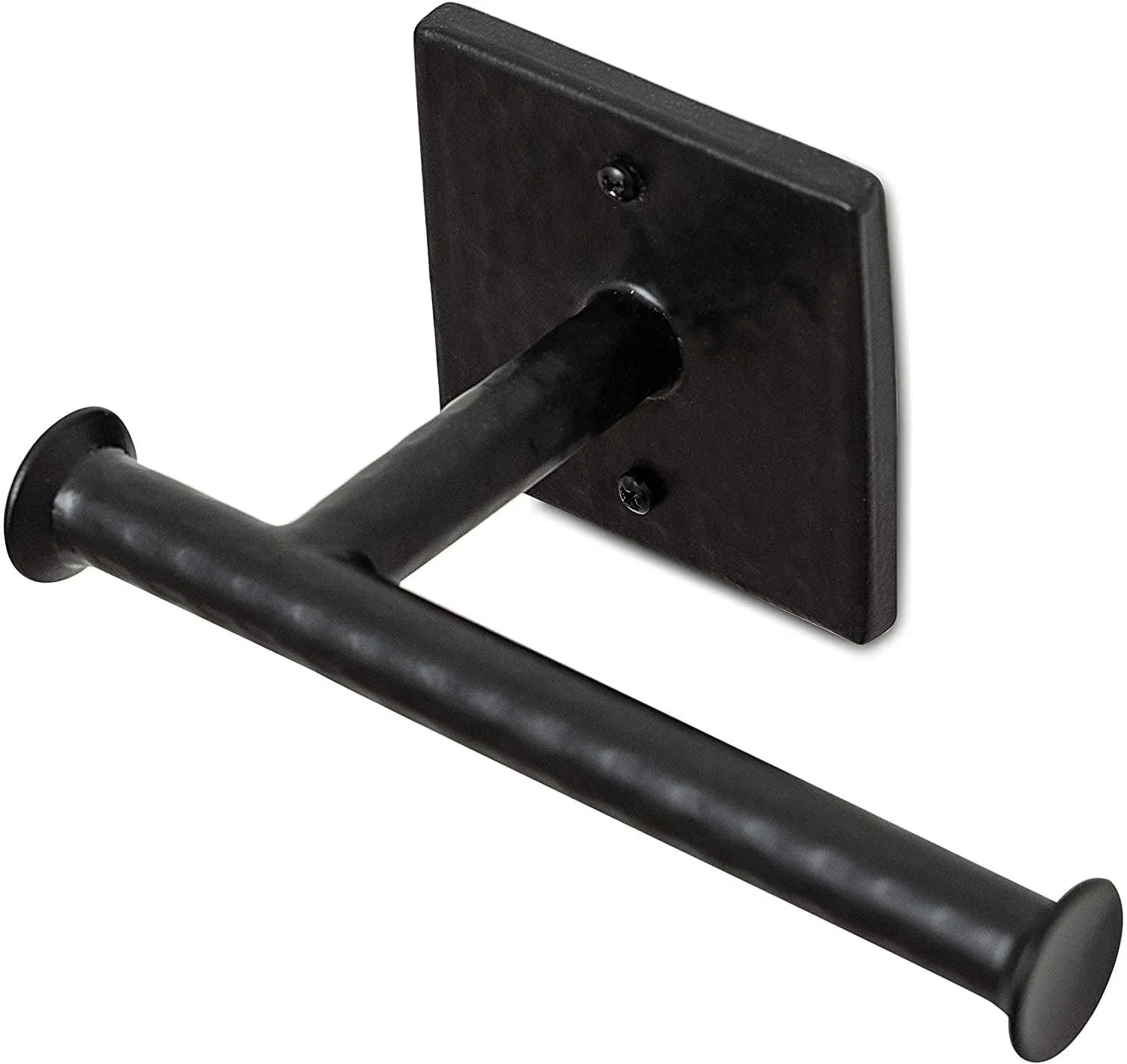 Monarch Abode Hand Hammered Aluminum Toilet Paper Holder (Matte Black)