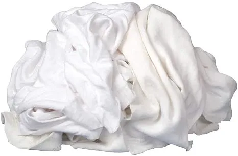 Buffalo Industries (10526) White Recycled T-Shirt Cloth Rags - 8 lb. box