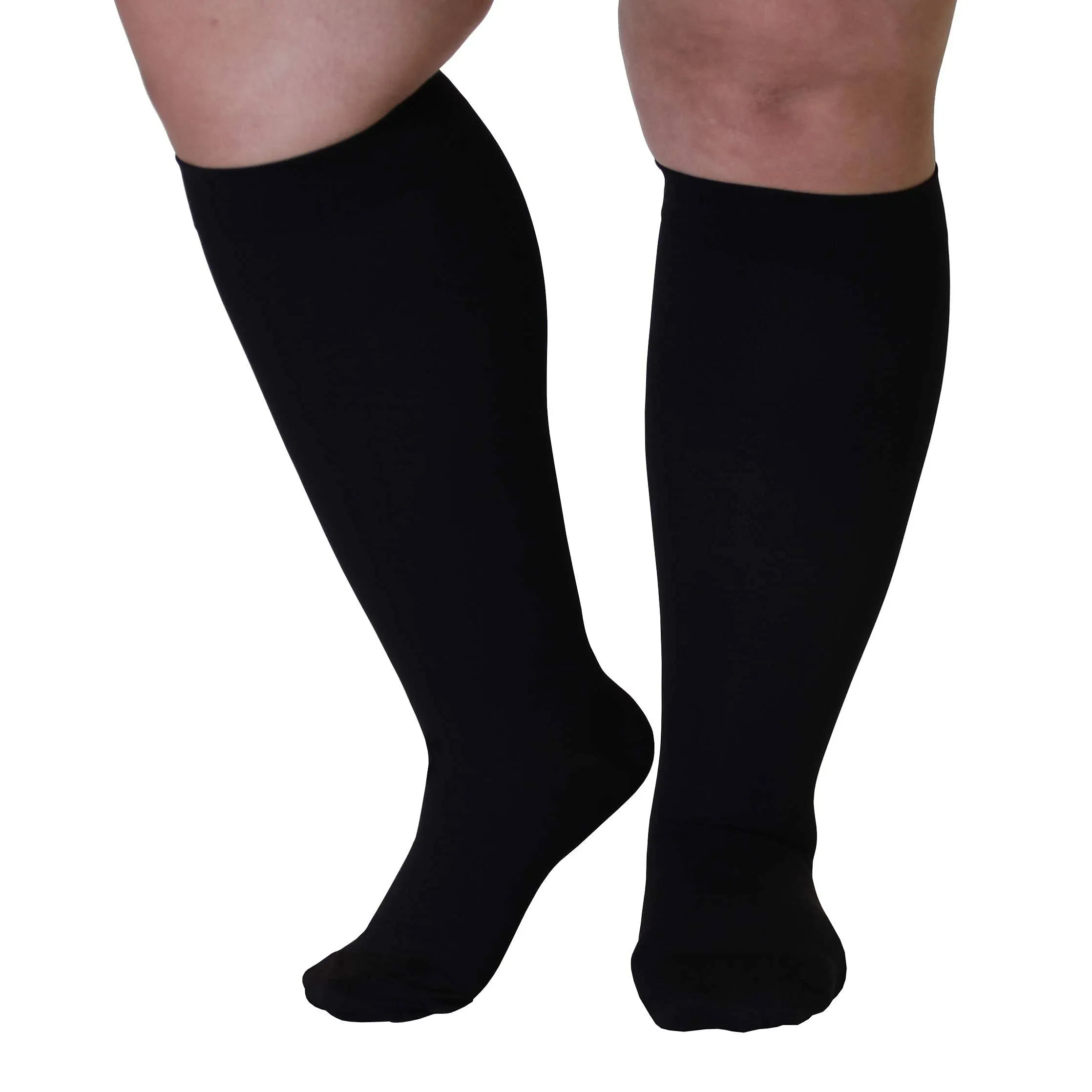 20-30mmHg Compression Socks for Men & Women: Improved Circulation, Reduced Fatigue & Swelling - Black, 2XL