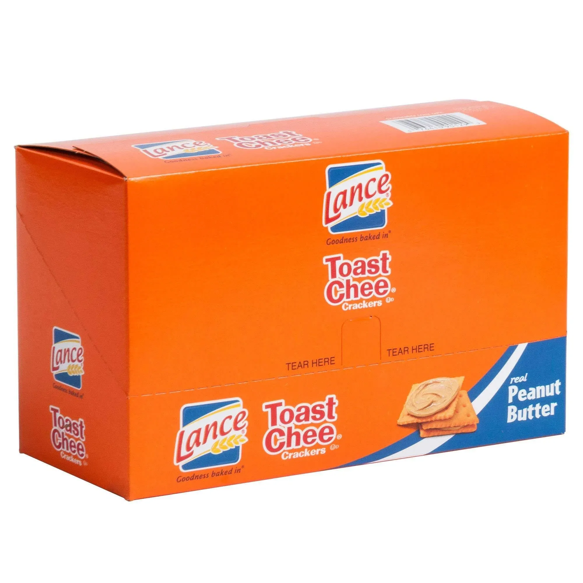 Lance Toast Chee Peanut Butter Sandwich Crackers, 1.5 Ounce - 20 Count Box