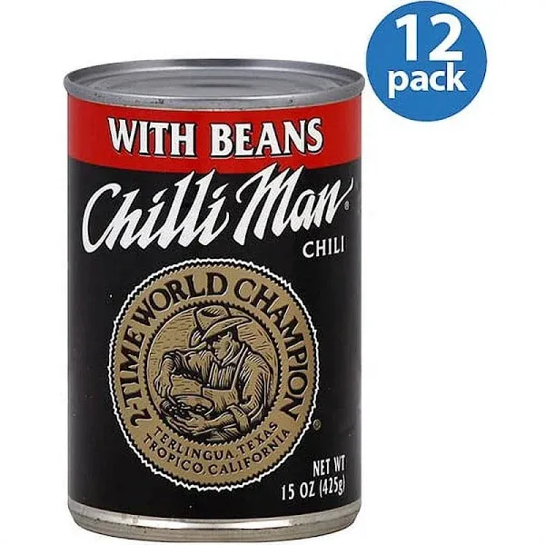 Chilli Man Chili with Beans, 15 oz, (Pack of 12)