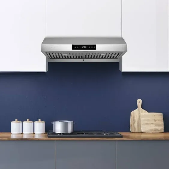 30 in. Ducted Under Cabinet Range Hood with 3-Way Venting Changeable LED Powerful Suction in Stainless Steel