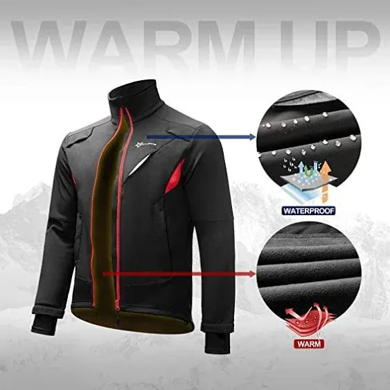 ROCKBROS Men's Thermal Warm Fleece Cycling Jacket