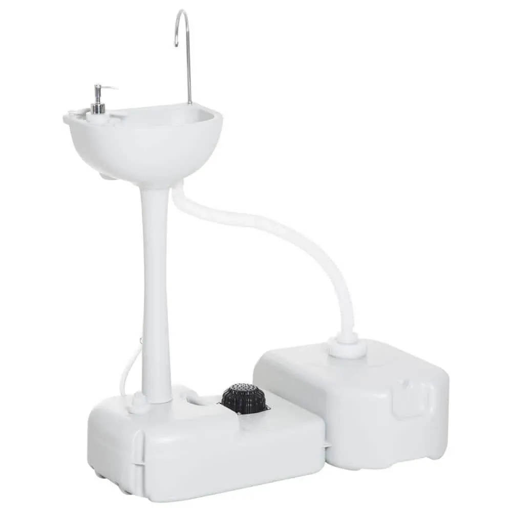 19.75 in. x 32.75 in. Grey Camping Sink Wash Station Basin with 4.5 Ga