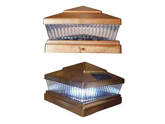 4 Pack Copper Square 6x6 Solar Powered LED Post Cap Lights PL248