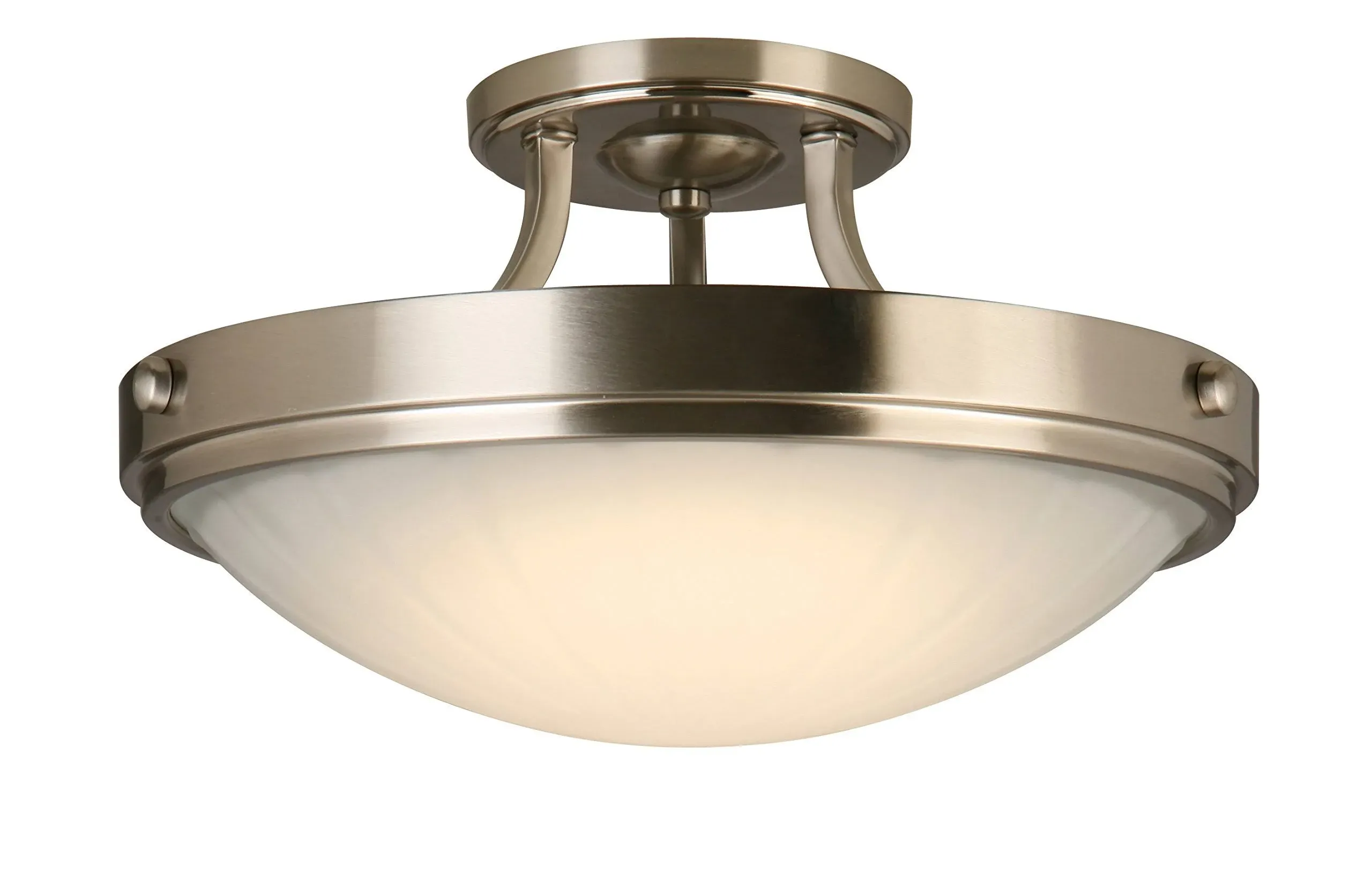 Design House 579102, Satin Nickel Amery LED Semi-Flush Ceiling Light