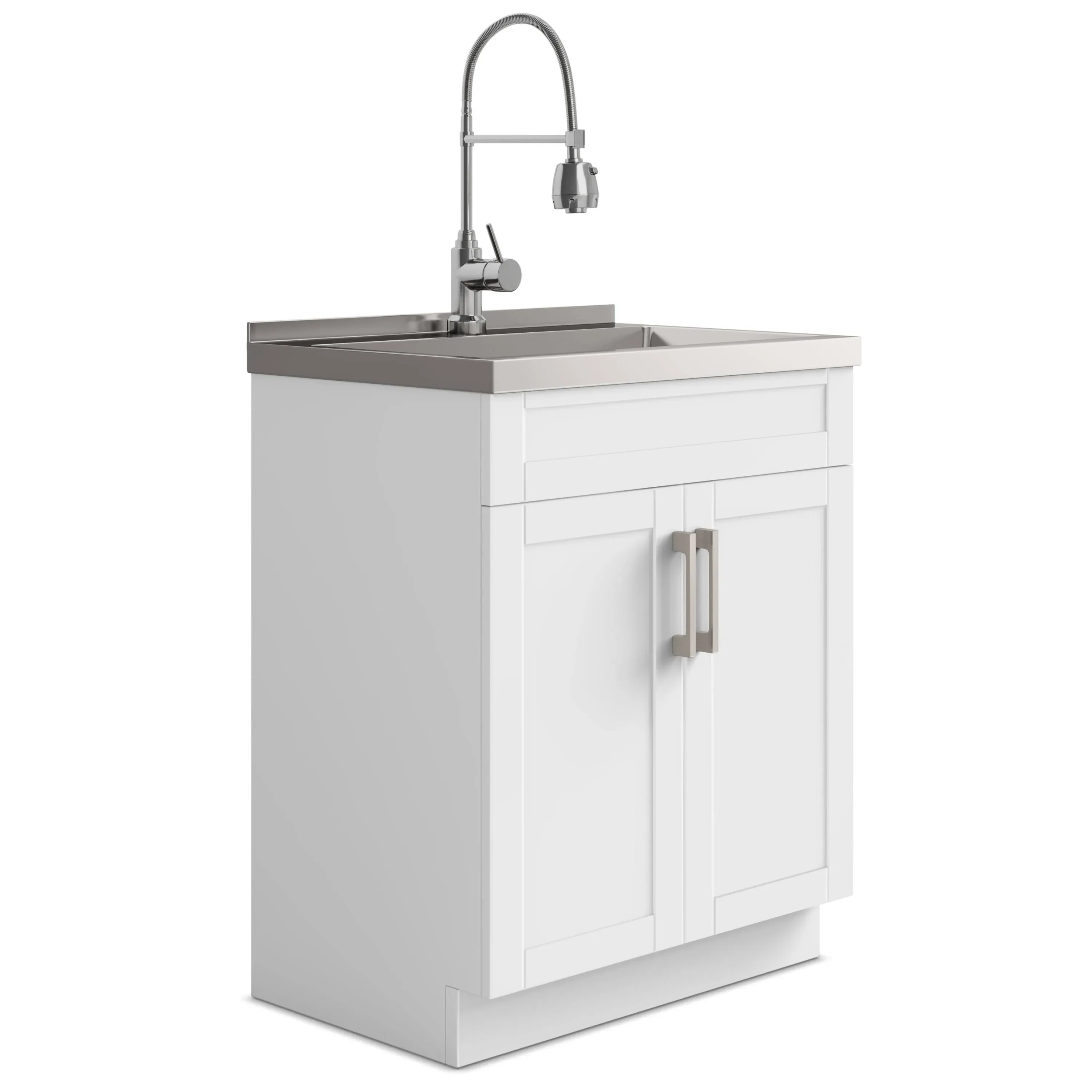 Simpli Home Hennessy Transitional 28 in. Deluxe Laundry Cabinet with Faucet and ...