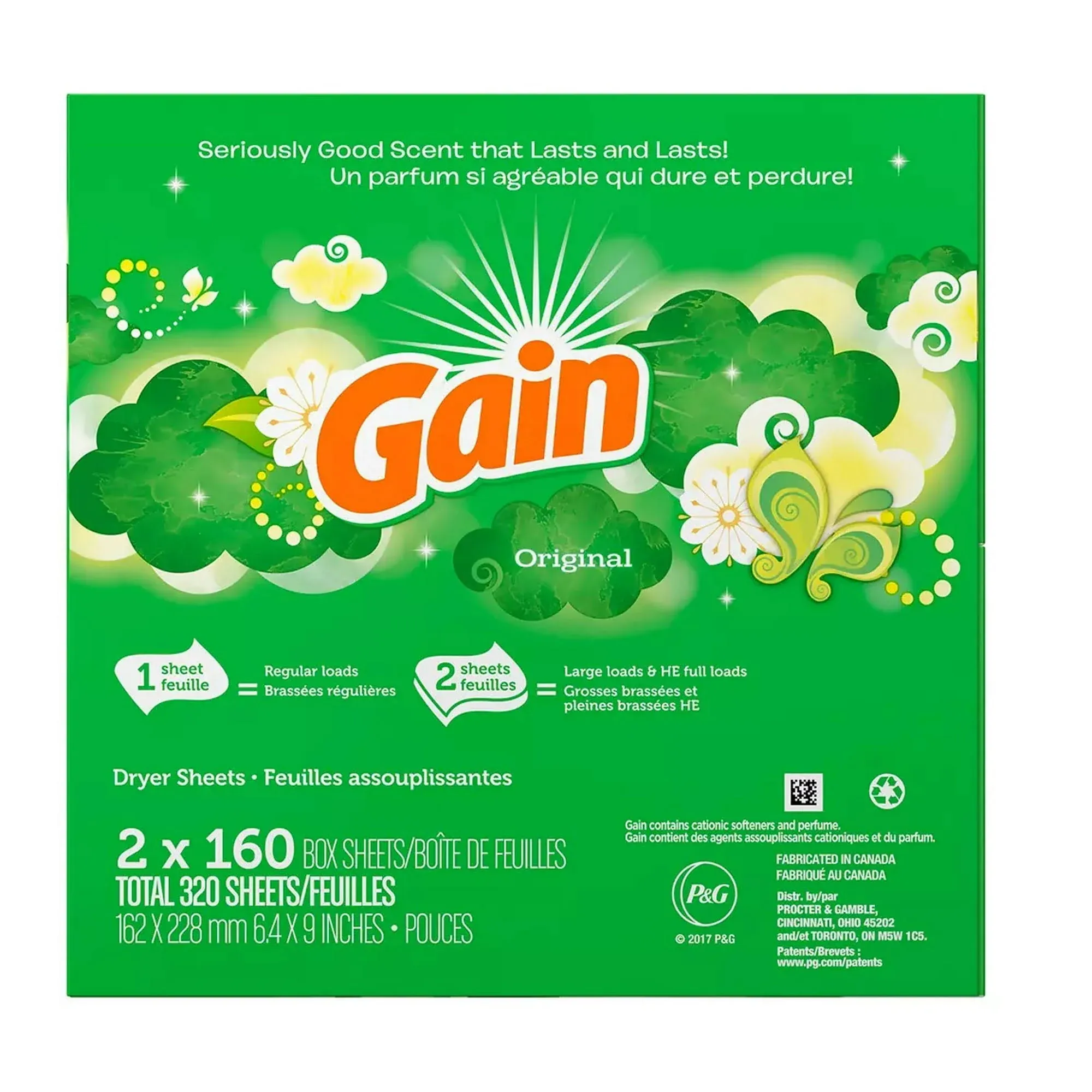 Gain Dryer Sheets, Original - 320 ct