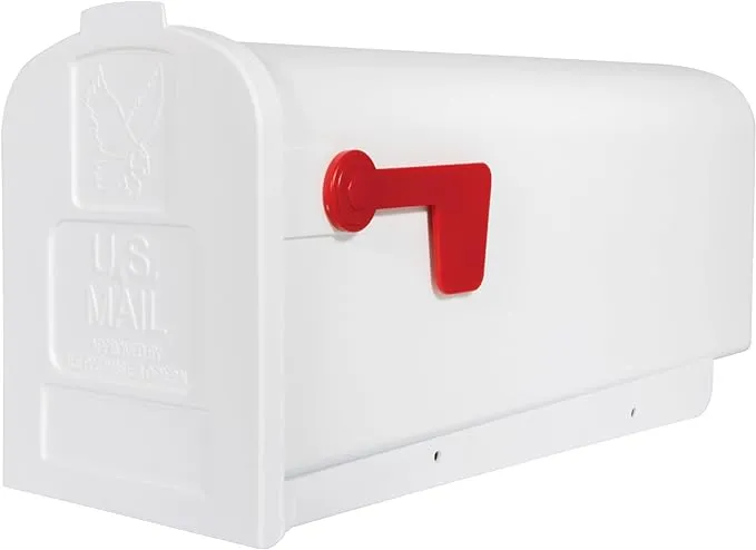 Parsons Medium White Plastic Post Mount Mailbox