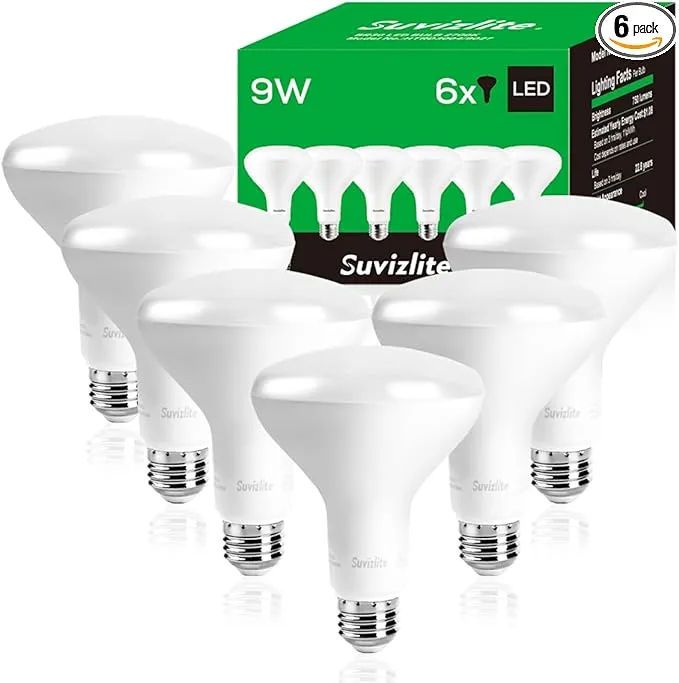 Great Value LED Light Bulb, 100 Watt, BR30 Floodlight Lamp E26 Medium Base, Dimmable, Soft White, 4-Pack