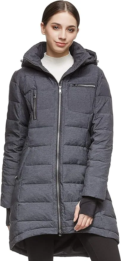  Women&#039;s Down Jacket Coat Mid-Length X-Large Darkgrey