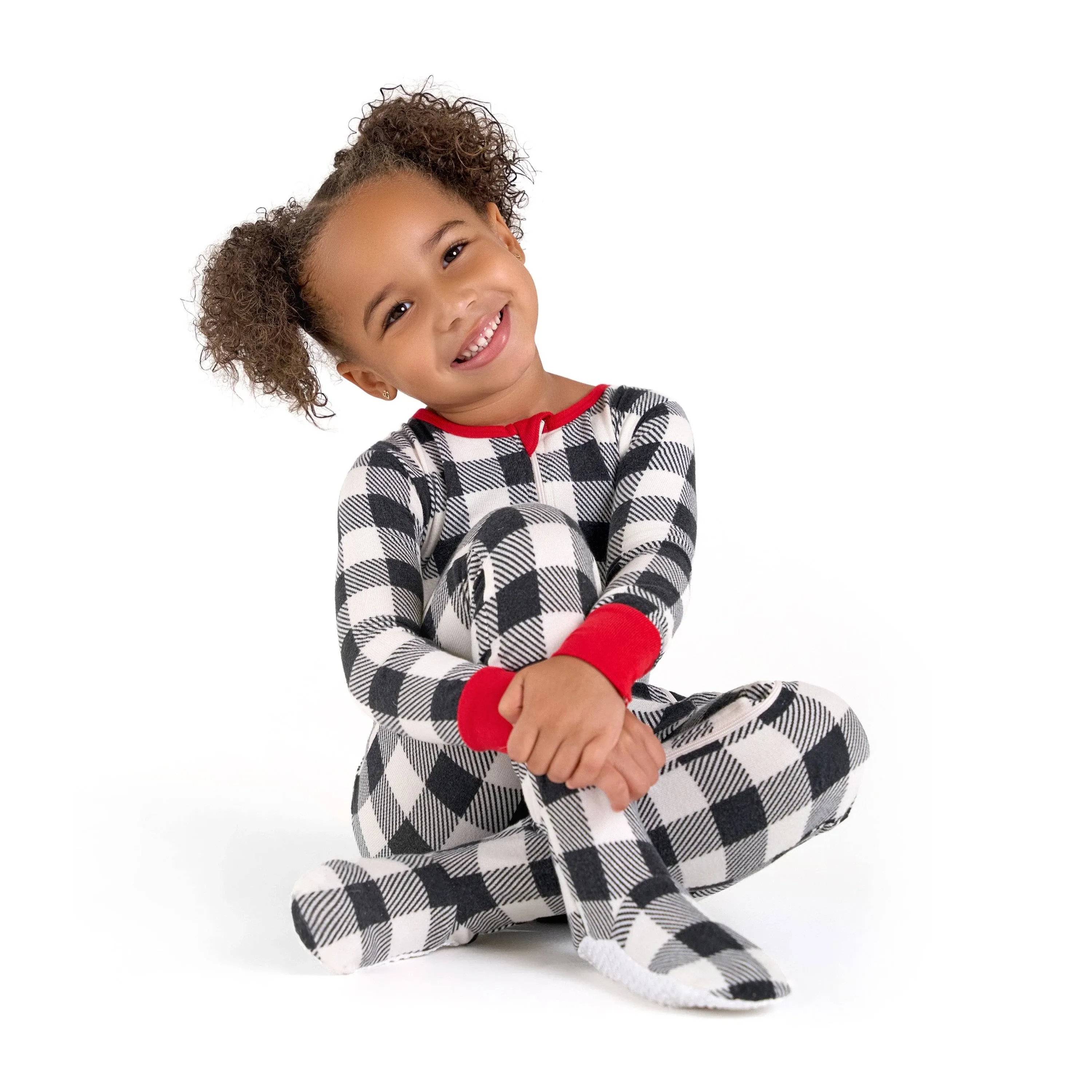 Baby &amp; Toddler Neutral Buffalo Plaid Hacci Snug Fit Footed Pajamas